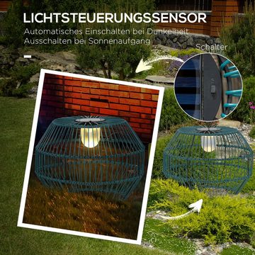 Outsunny LED Solarleuchte Außenleuchte, 8h Leuchtdauer, 0, LED, Weiß, LED Standlampe