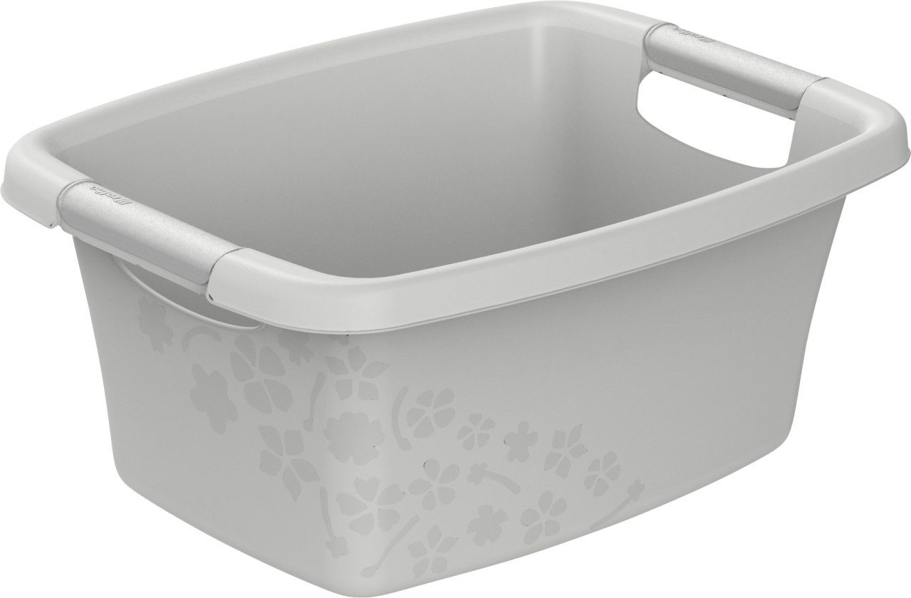 ROTHO Wäschekorb Rotho Wäschewanne Flowers 12 L kühles grau günstig online kaufen