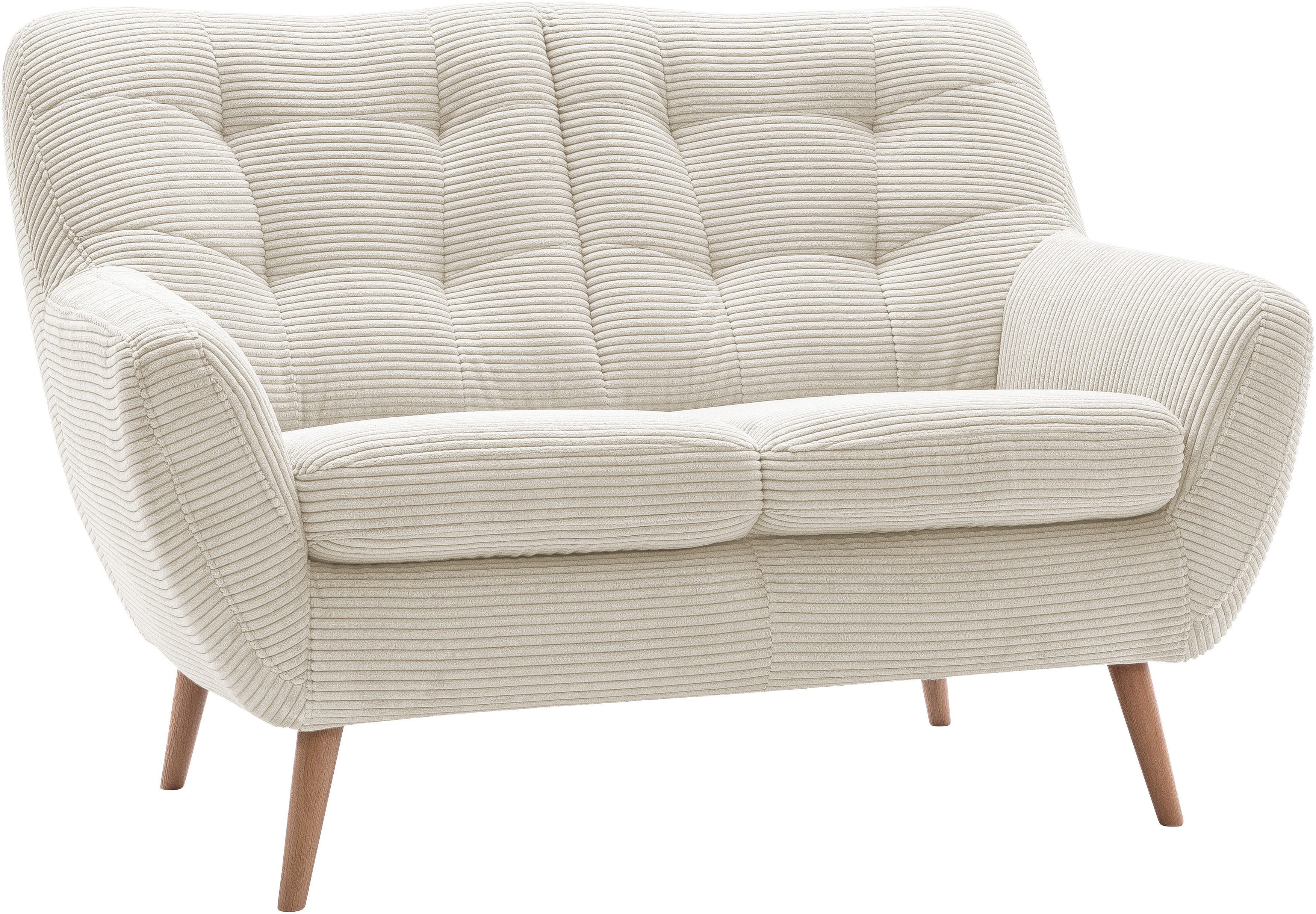 exxpo - sofa fashion 2-Sitzer Scandi, bequem, aufwendige Rückenpolsterung für mehr Sitzkomfort, akuelle Farben in hochwertige Bezugsqualitäten, Holzfuß – Bild 4 von 5