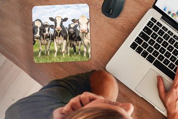 MuchoWow Mauspad Kühe - Weide - Tiere - Natur - Gras (1-St), Gaming, Mousepad, Büro, 20x20 cm, Mausunterlage