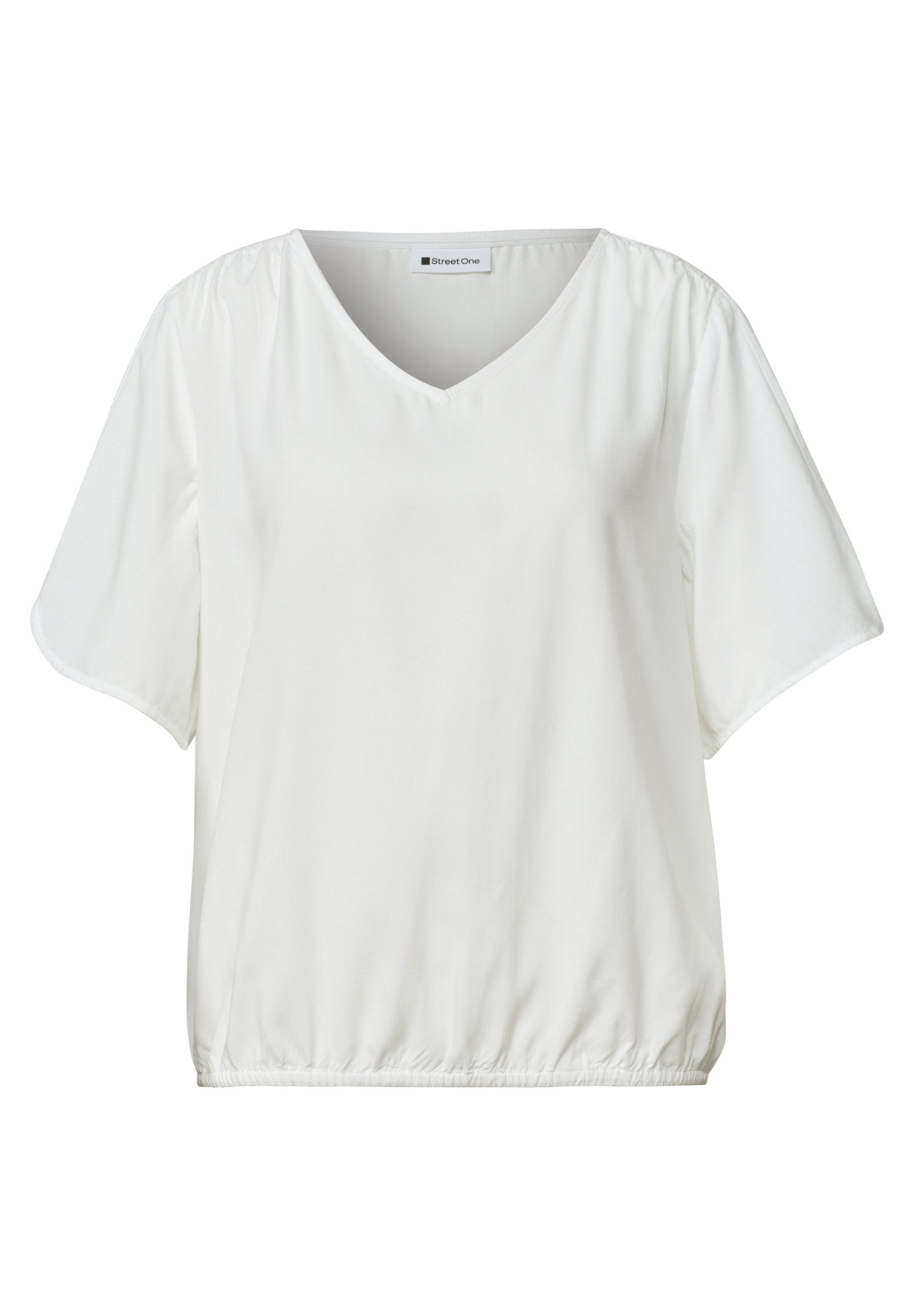 STREET ONE Kurzarmbluse LTD QR V-neck Blouse w overlap