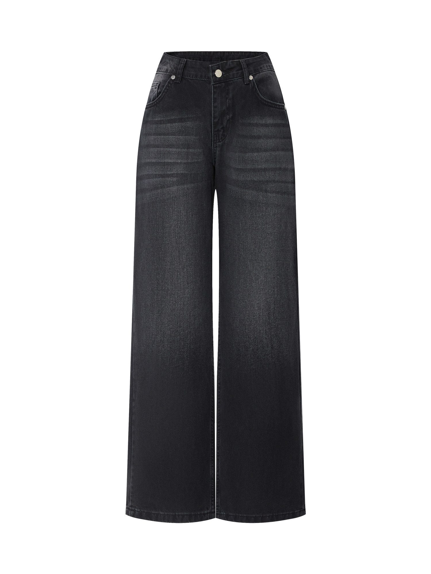 Imily Bela Loose-fit-Jeans Damen Hochgeschnittene Jeans mit weitem Bein (Packung, 1-tlg., 1per-Pack) aus Baumwolle