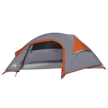 vidaXL Kuppelzelt Zelt Campingzelt Kuppelzelt Freizeitzelt 1 Person Grau und Orange Wass
