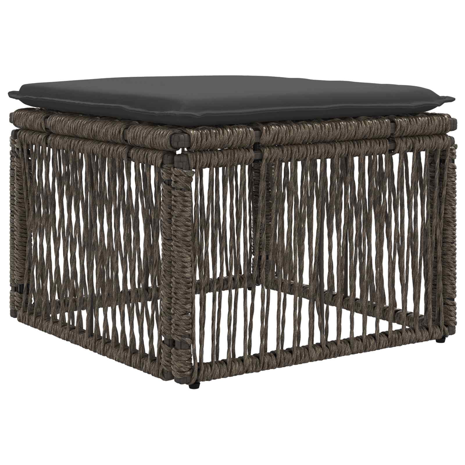 vidaXL Loungesofa Fußhocker Grau Poly-Rattan, 1 Teile