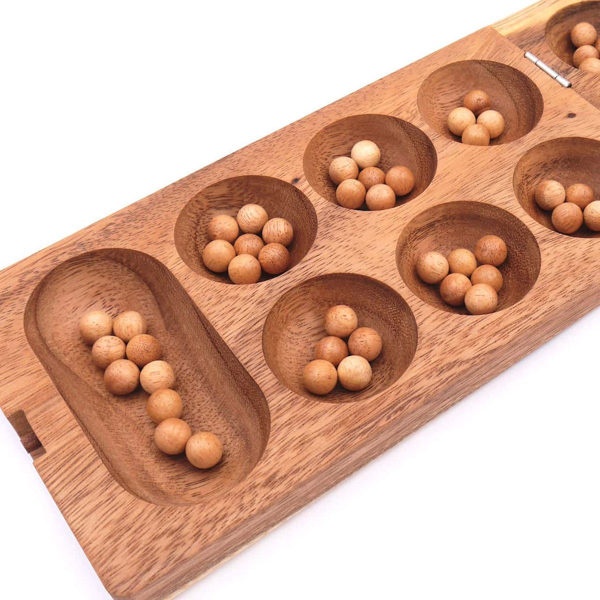 ROMBOL Denkspiele Spiel Kalaha - hochwertiges Steinchenspiel inkl. Spielsteinen, Brettspiel, Holzspiel