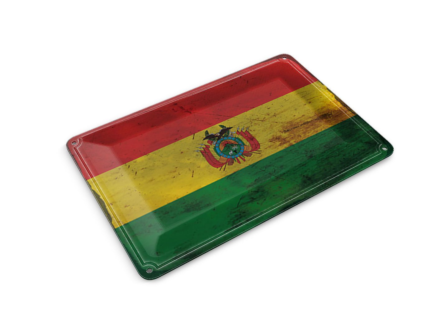 Femer GmbH Postkarte Flagge Bolivien 14x10 cm Flag of Bolivia Rost, unfrankiert