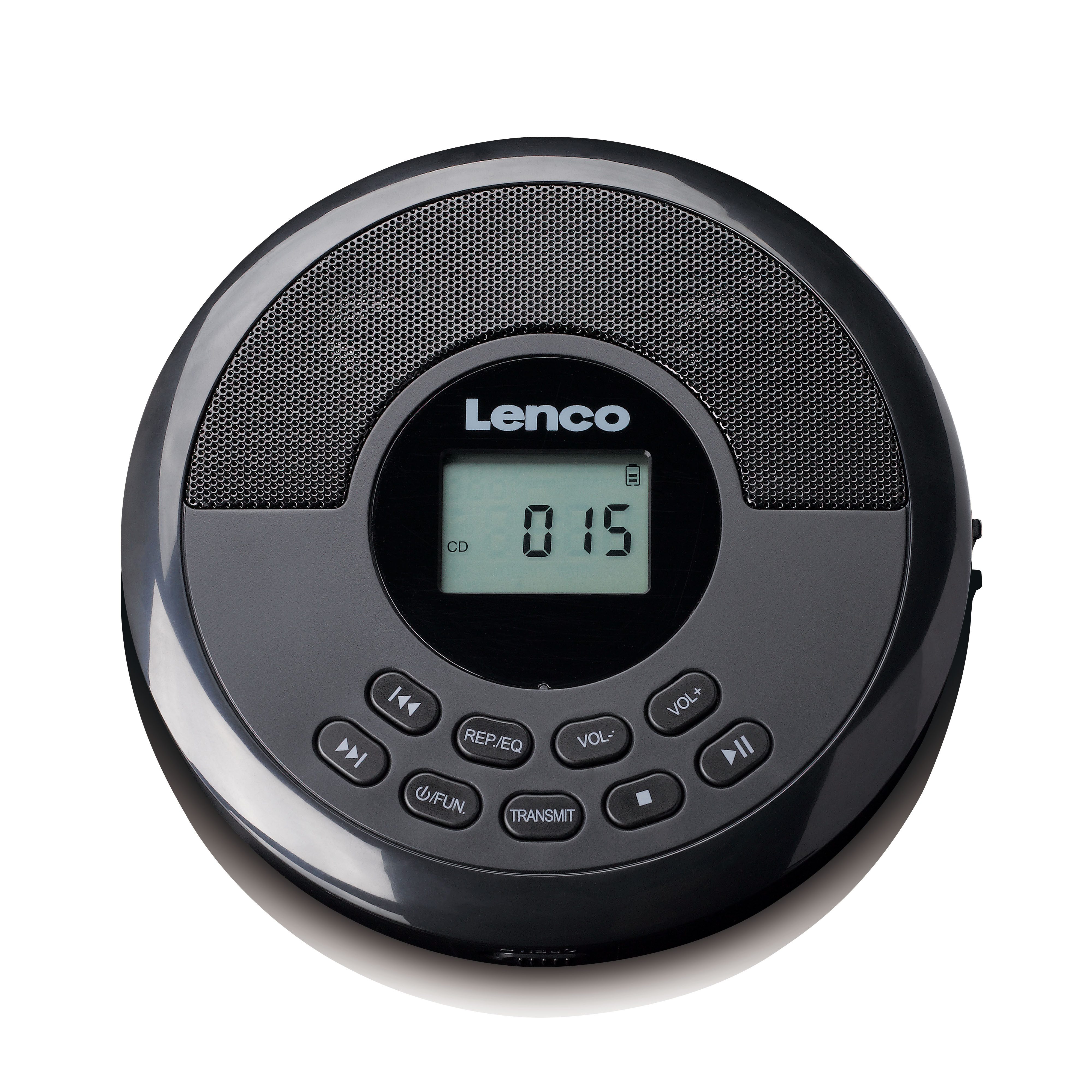 Lenco CD-340BK tragbarer CD-Player (Bluetooth, CD/MP3, USB und Lautsprecher für portable Musikwiedergabe)