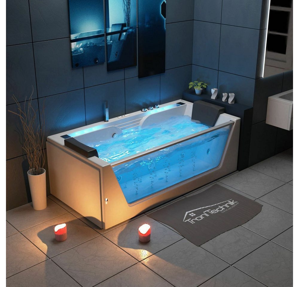 Thumbnail - DEKO VERTRIEB BAYERN Whirlpool-Badewanne Luxus LED Whirlpool Badewanne SET 179x85cm +Heizung +Hydrojet +Ozon +