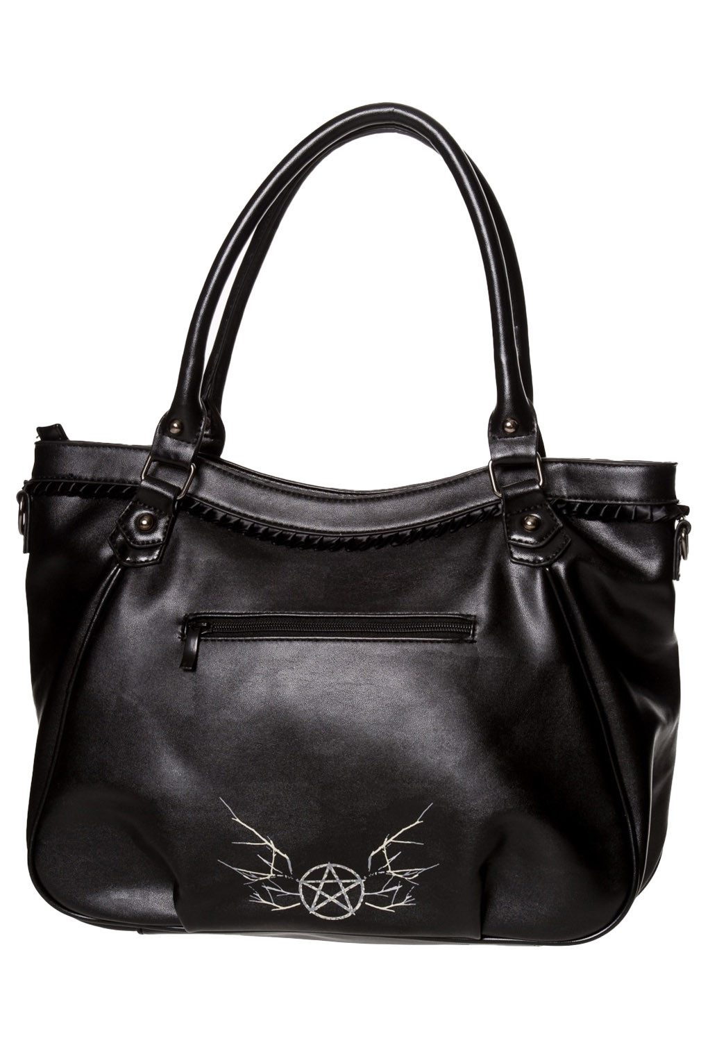 Banned Schultertasche Hecate In Full Moon, Gothic Schwarze Katze Print