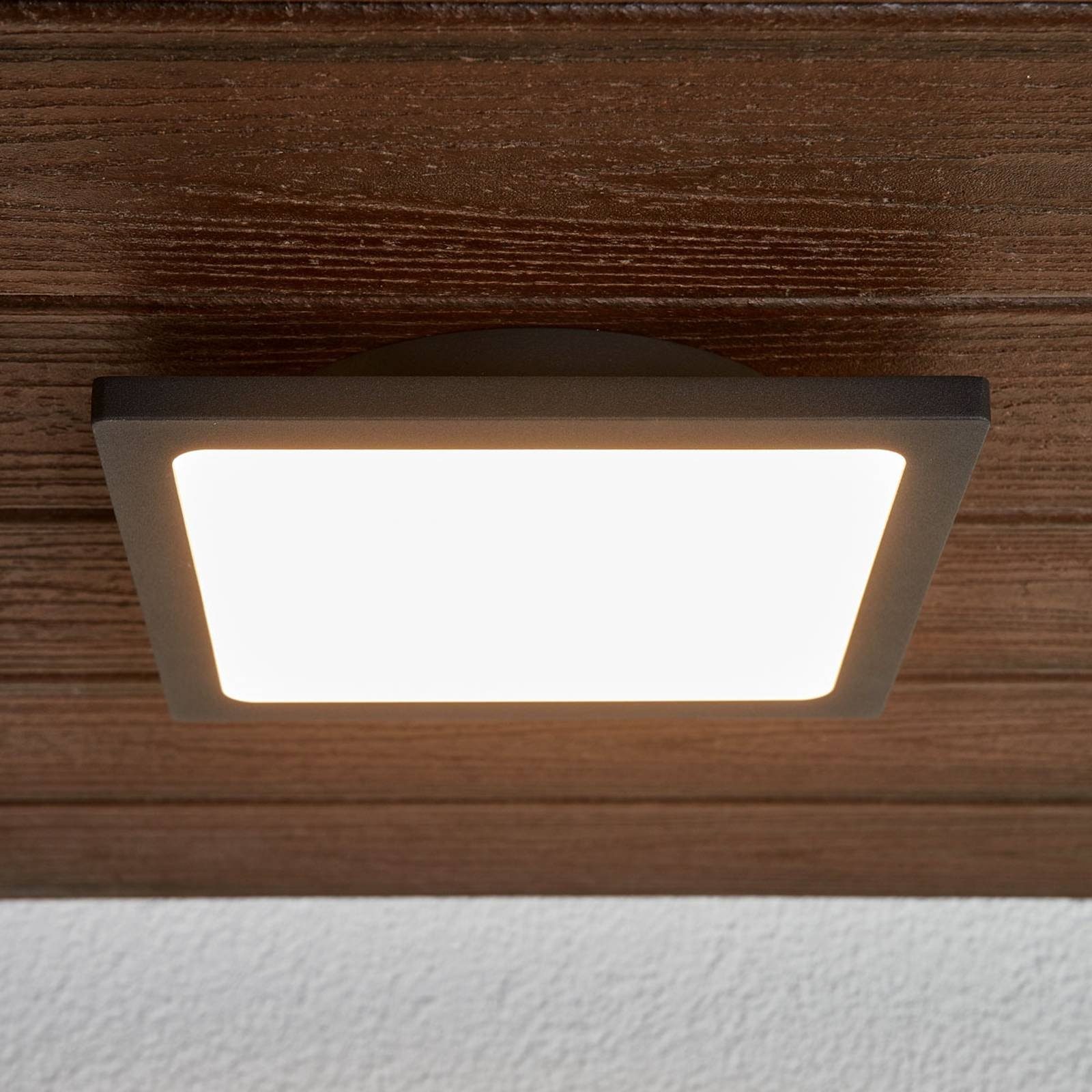 dunkelgrau, verbaut, flammig, Lucande inkl. weiß, 1 Modern, fest warmweiß, Mabella, Außen-Deckenleuchte LED-Leuchtmittel Polycarbonat, LED Aluminium,