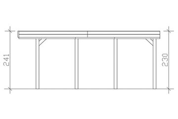 Skanholz Einzelcarport Friesland, BxT: 314x555 cm, 221 cm Einfahrtshöhe