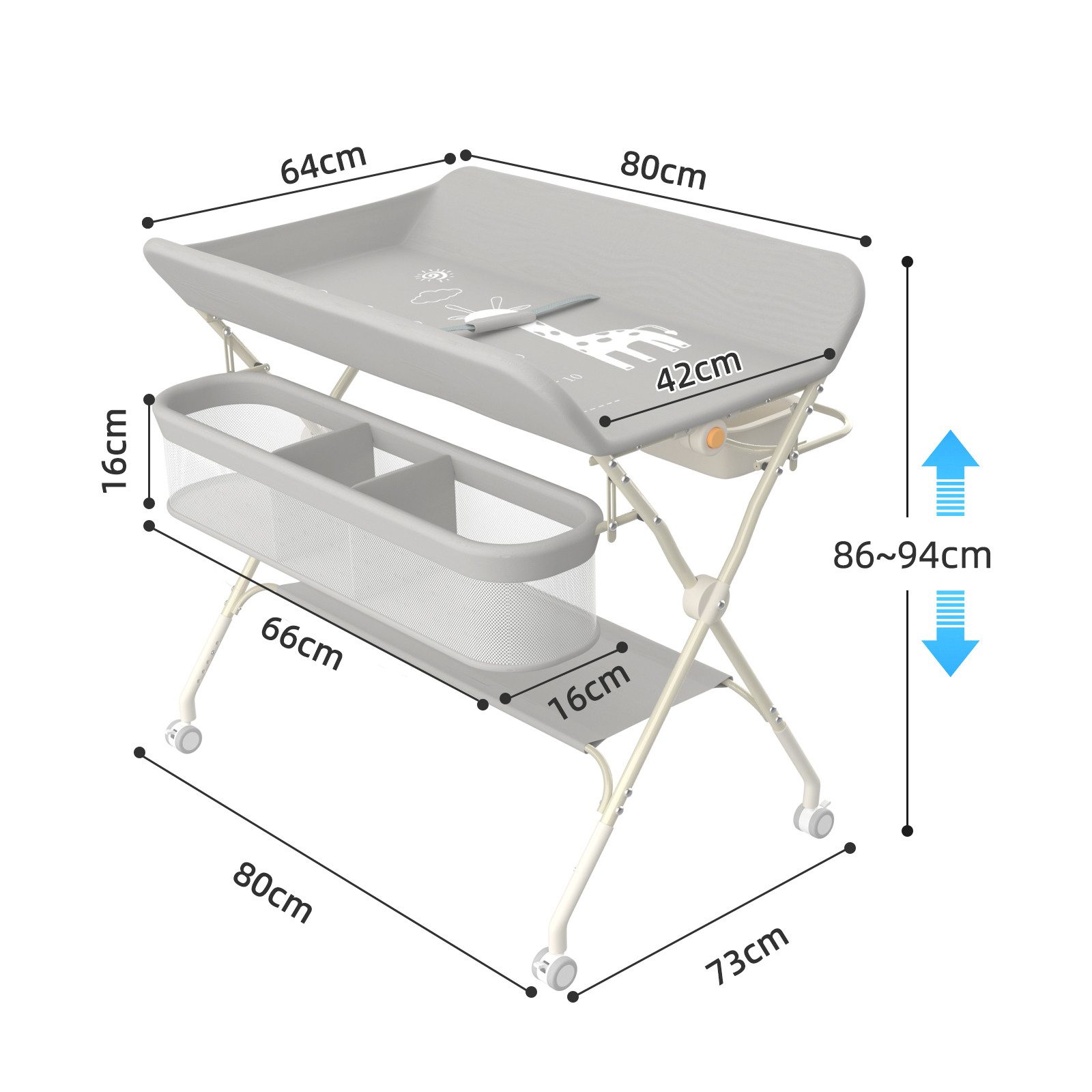JEOBEST Wickeltisch Baby Wickelkombi, Wickelauflage,Trendy, (1-tlg) günstig online kaufen