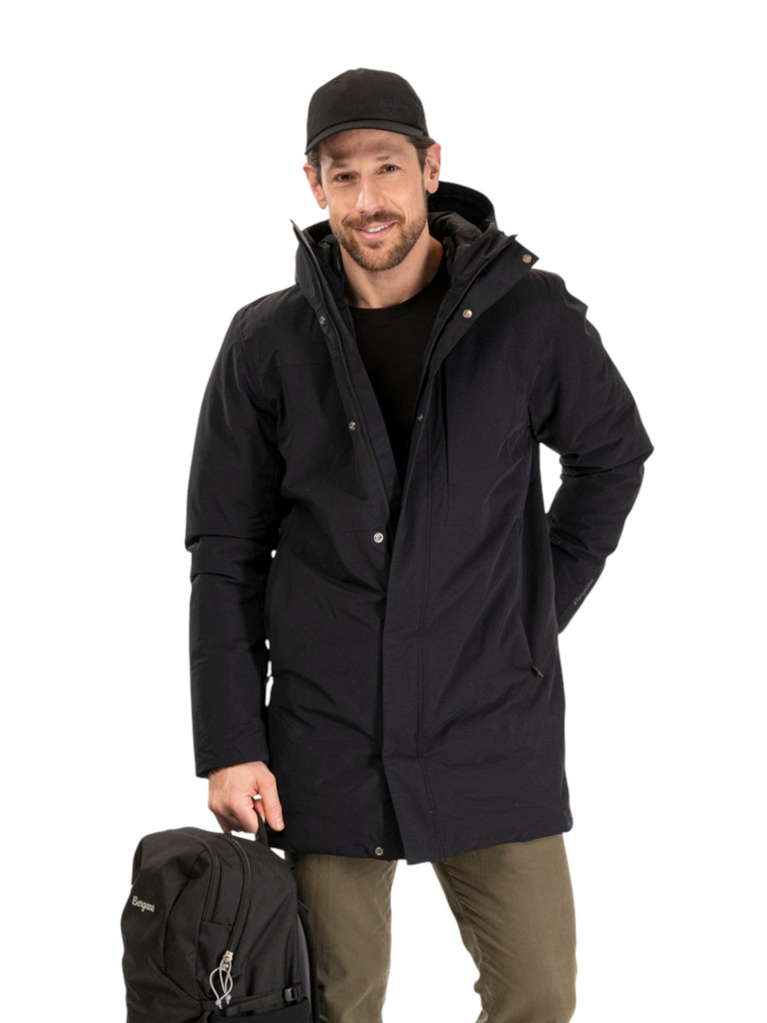 Bergans Wintermantel Oslo Downshell 2L Parka (wasserdicht, warm) schwarz Herren