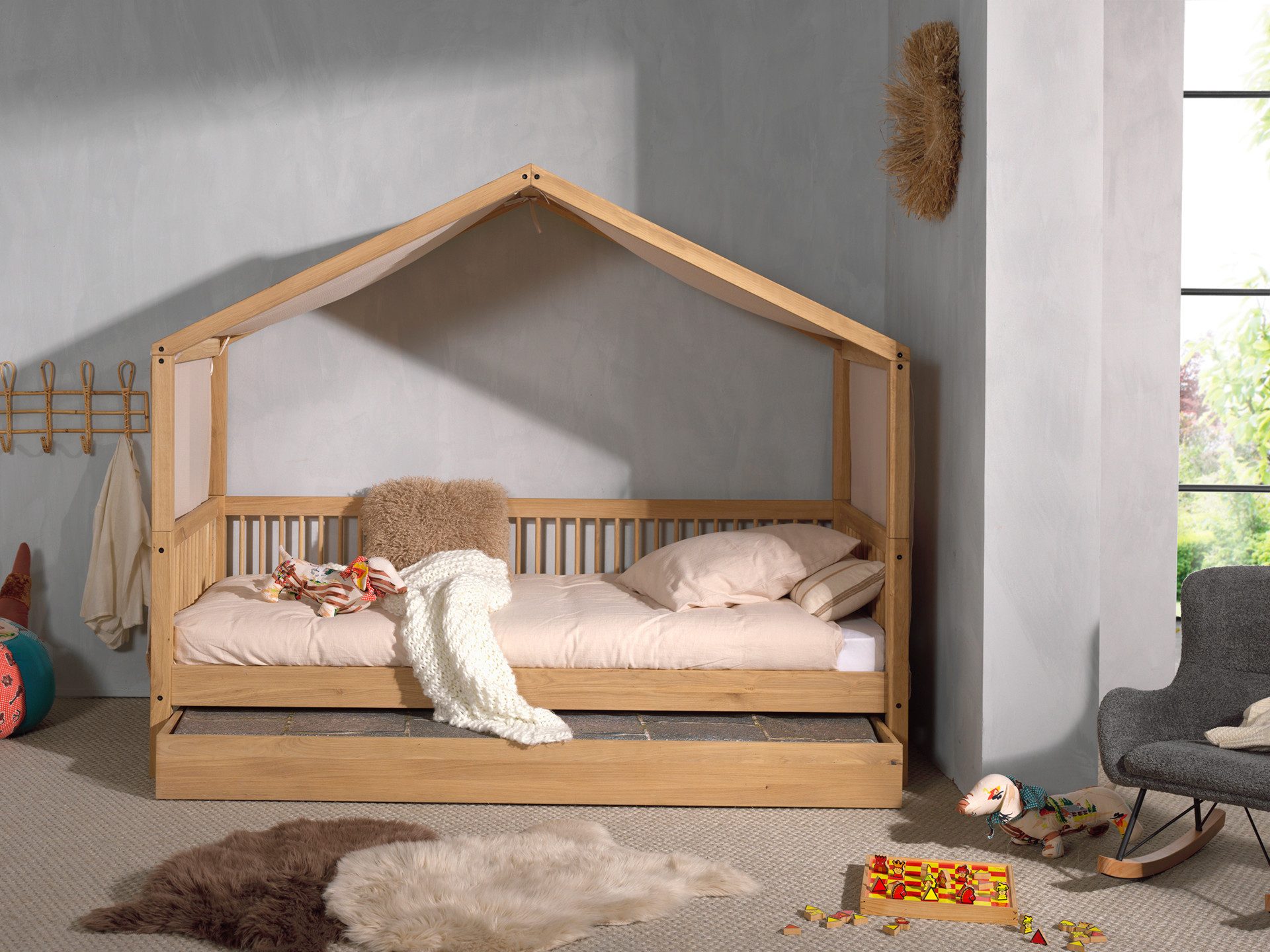 Home affaire Hausbett "Eiche massiv geölt, Made in Europe, langlebige Quali günstig online kaufen