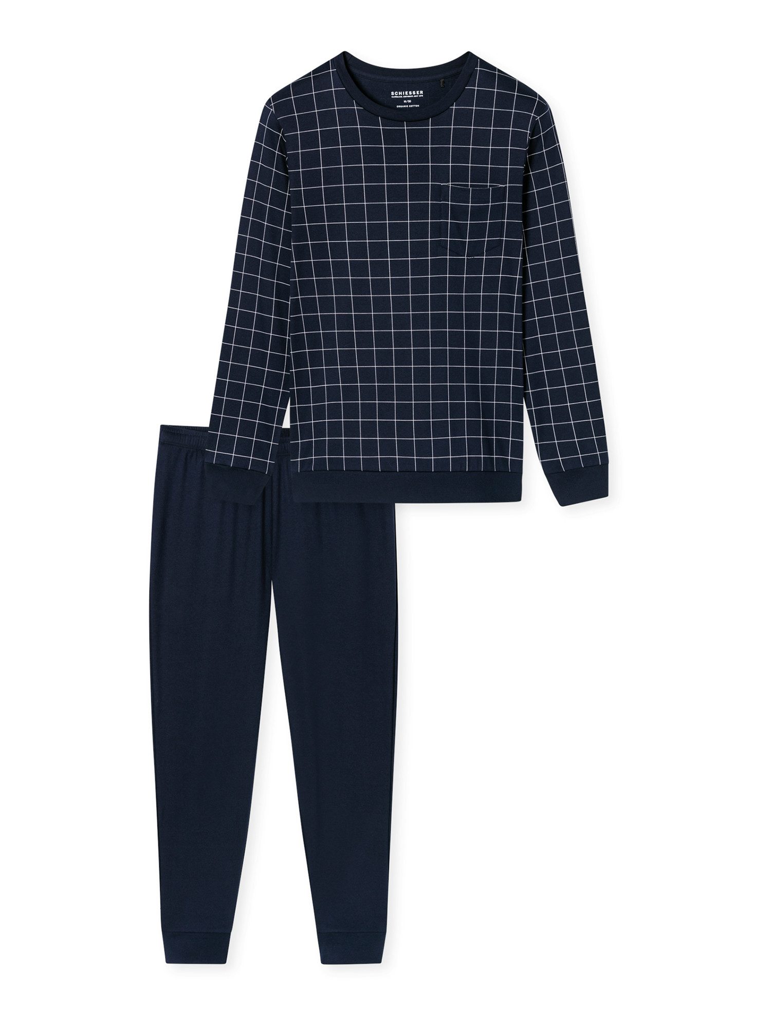 Schiesser Pyjama lang - Fine Interlock (2 tlg) bequeme Bündchen an