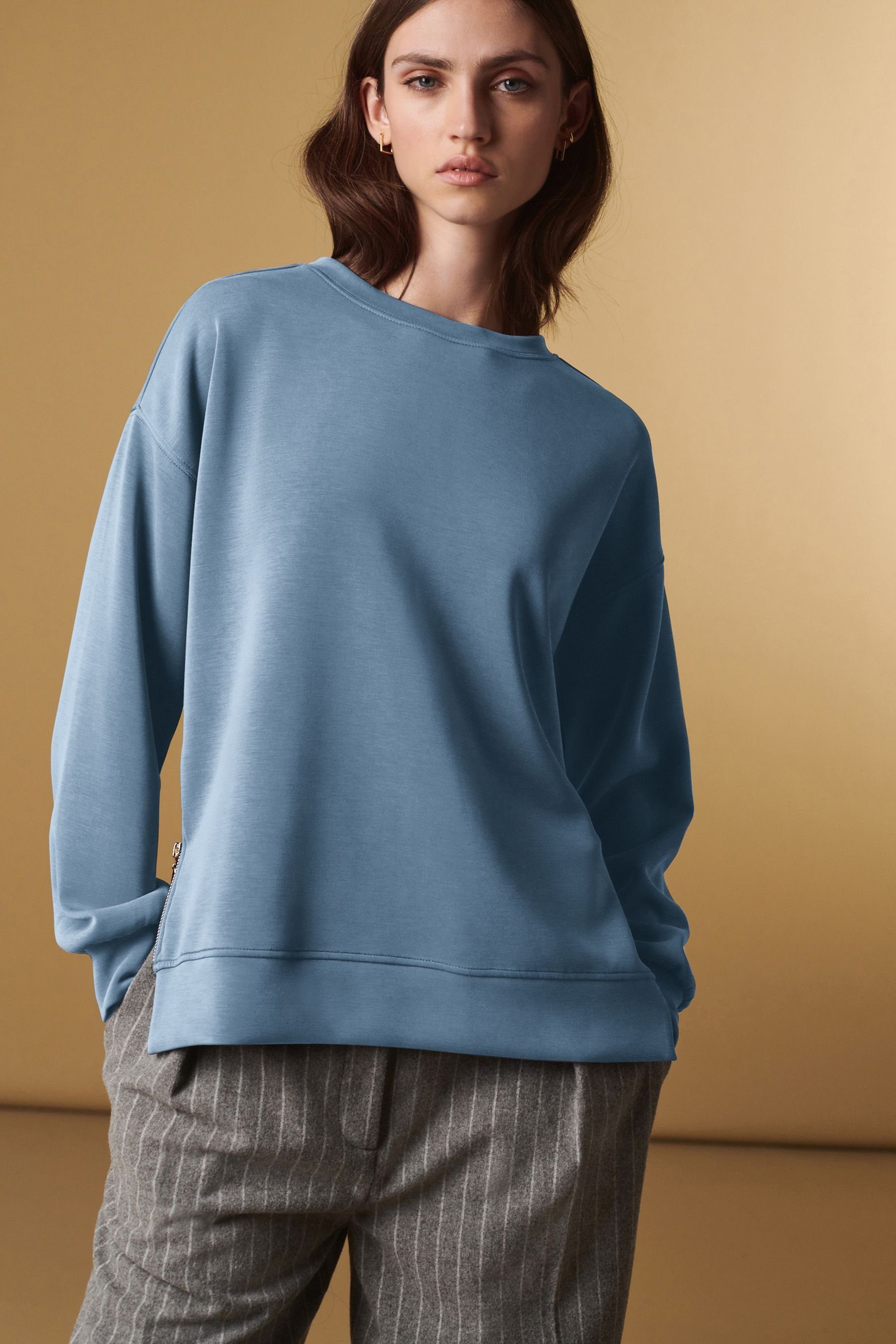 (1-tlg) Next Blue Premium-Rundhalspullover Sweatshirt