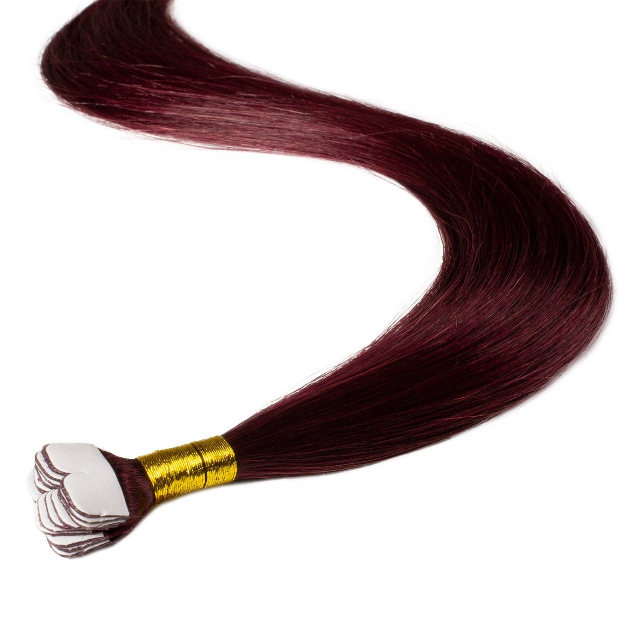 Extensions Tape #55/66 Violett hair2heart 60cm Hellbraun Premium Mini Echthaar-Extension