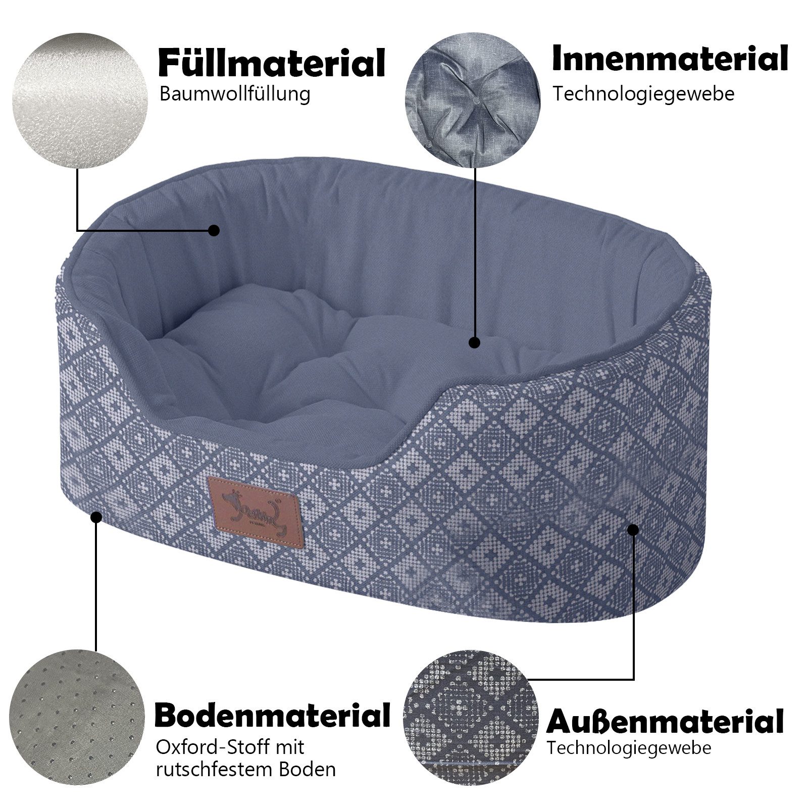 TopMeow Tierbett Hundebett mit Rand, Made günstig online kaufen
