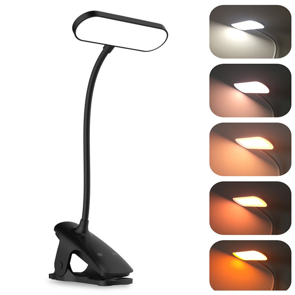 LED Leselampe Leselampe Buch Klemme, 36 LED Wiederaufladbar Leseleuchte 5 Lichtmodi
