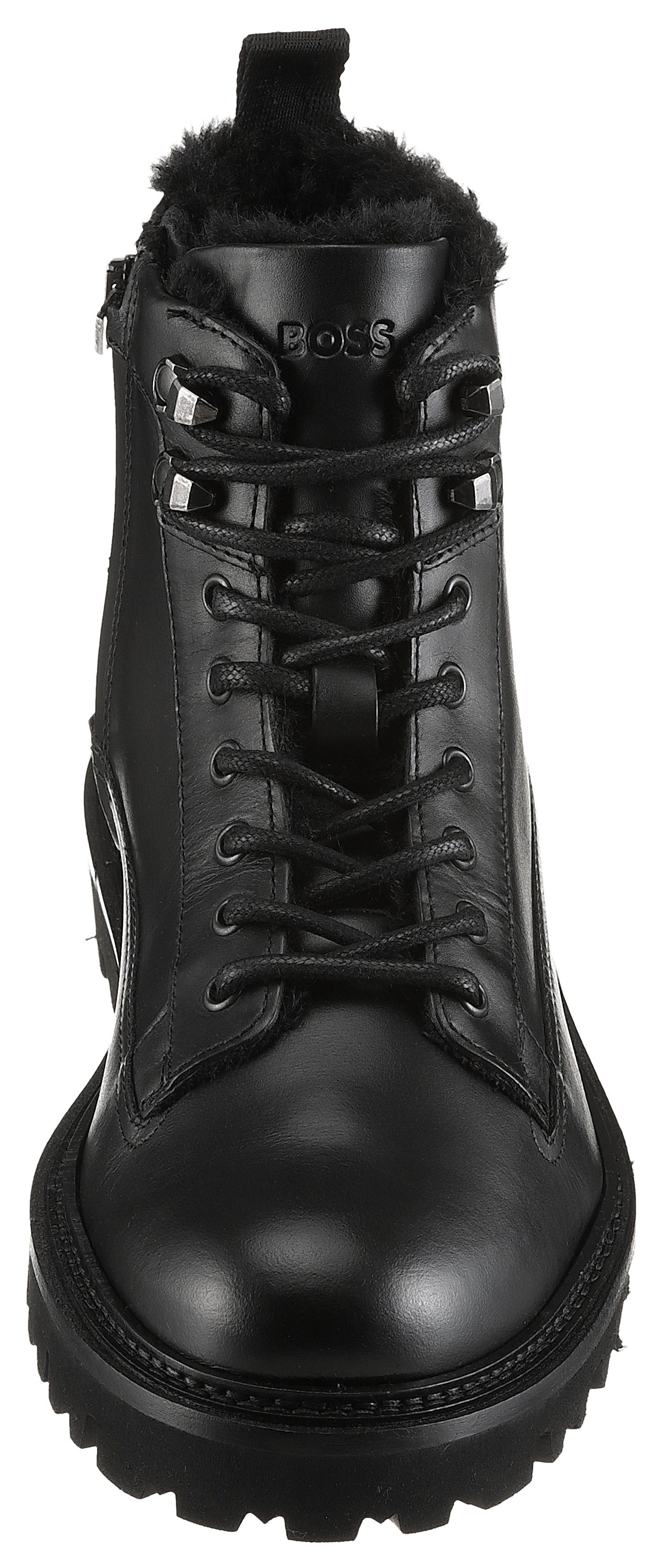 BOSS Julyo_Halb_bufr Winterboots Schnürboots, Schnürstiefelette, Profilsohle, mit Reißverschluss
