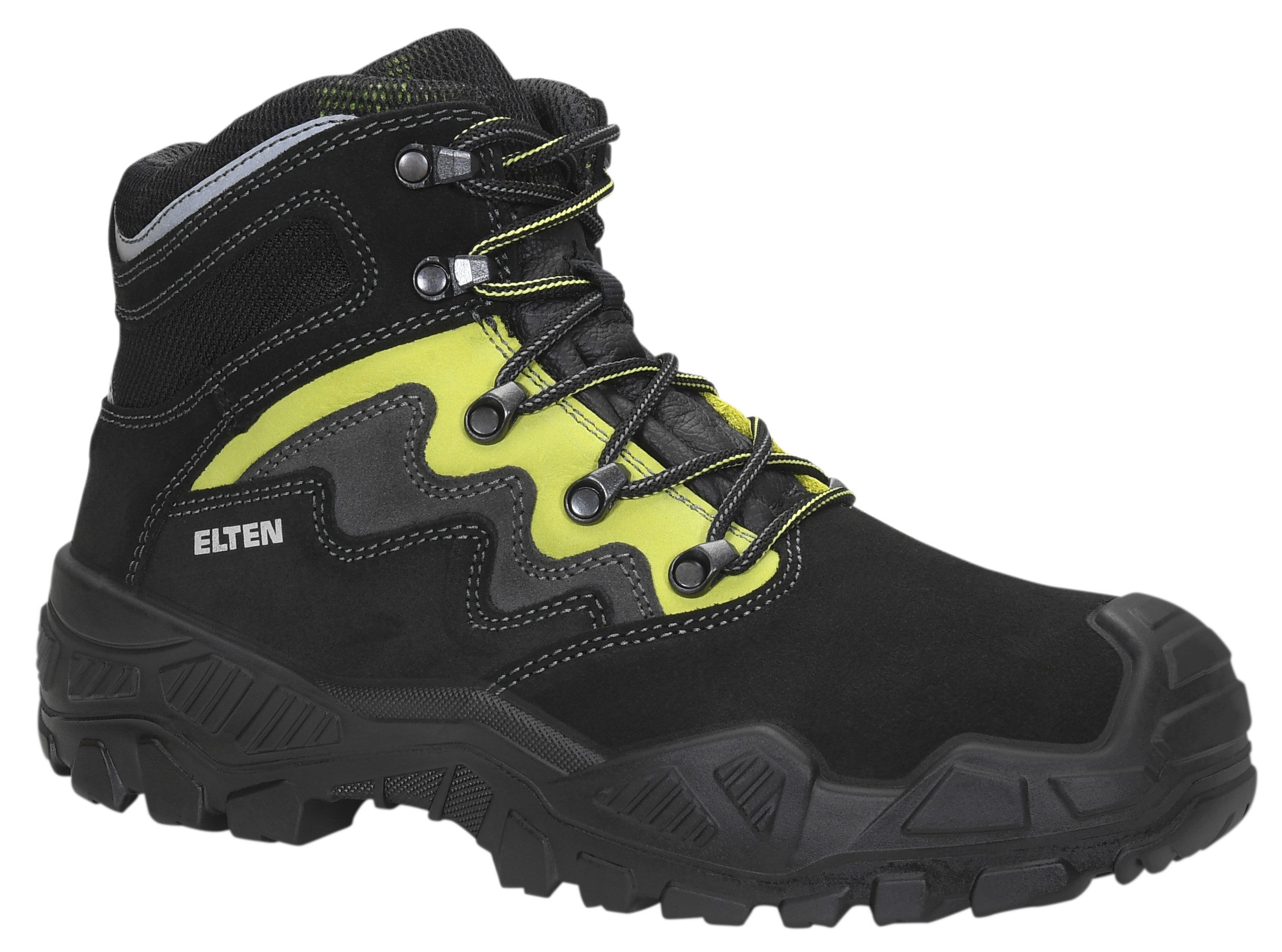 ELTEN MICK black-green Mid ESD S3S Sicherheitsstiefel (Schuhkarton, Paar)