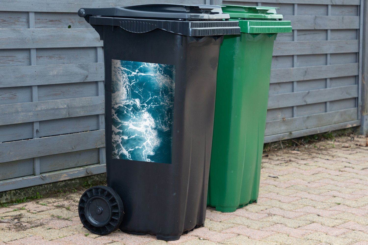 Ozean Sticker, Wandsticker St), Mülleimer-aufkleber, Golf Mülltonne, (1 - Abfalbehälter Meer MuchoWow - Container,