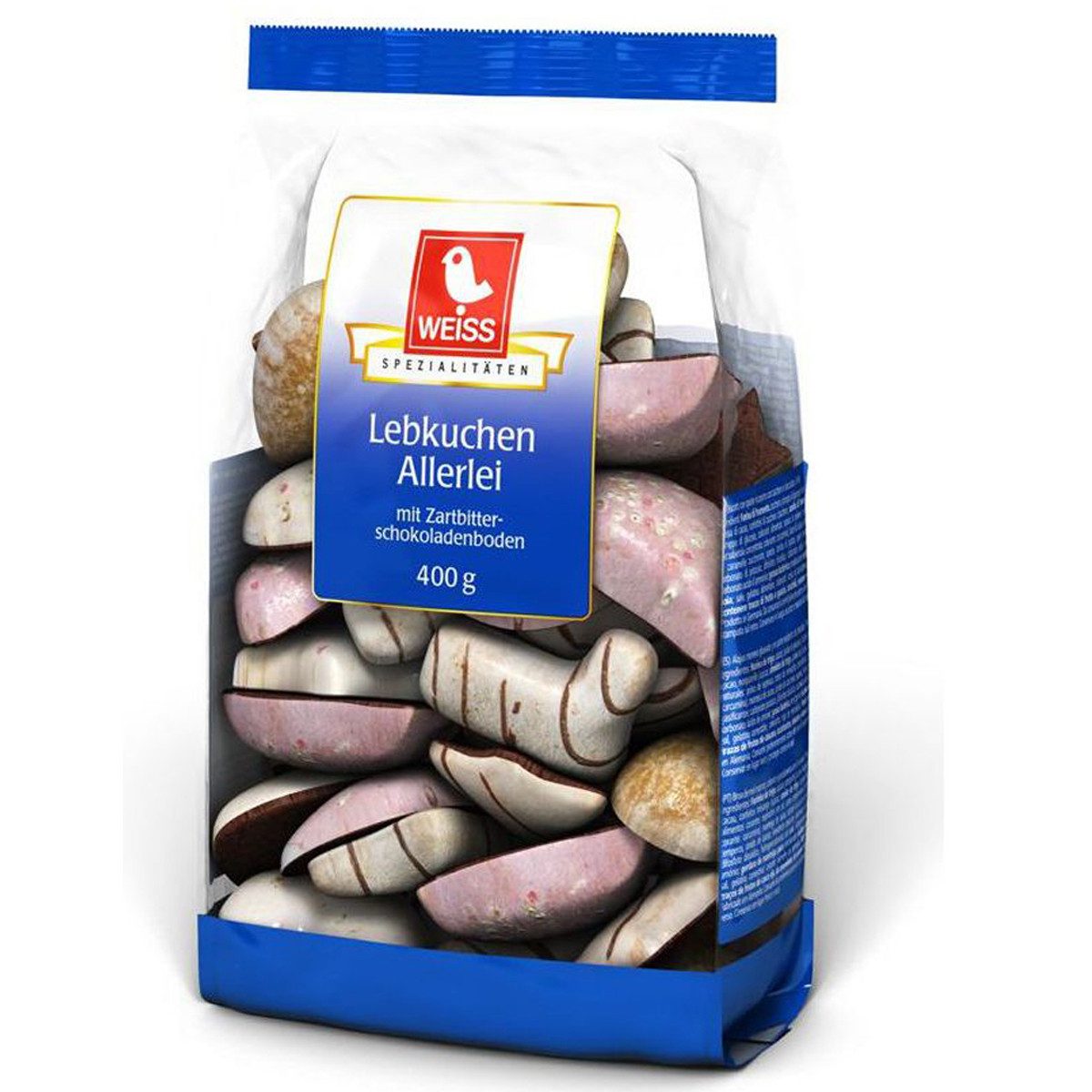 WEISS Süßigkeit, Weiss Lebkuchen Allerlei Lebkuchen Mischung mit Schokolade 400g