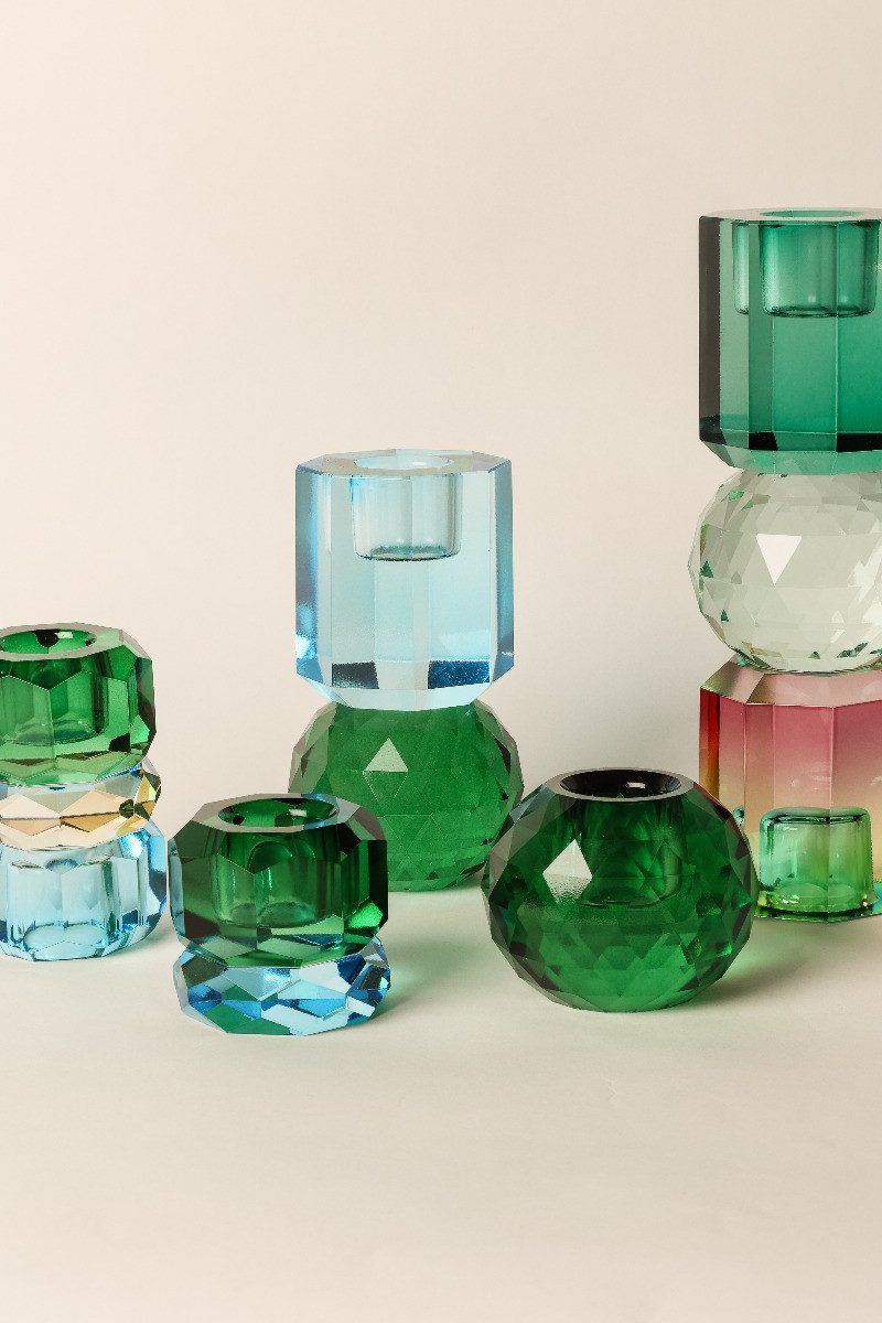 EJA International Kerzenhalter Kristall - Kobalt, Dunkelgrün (1 St), 4,5x4, günstig online kaufen