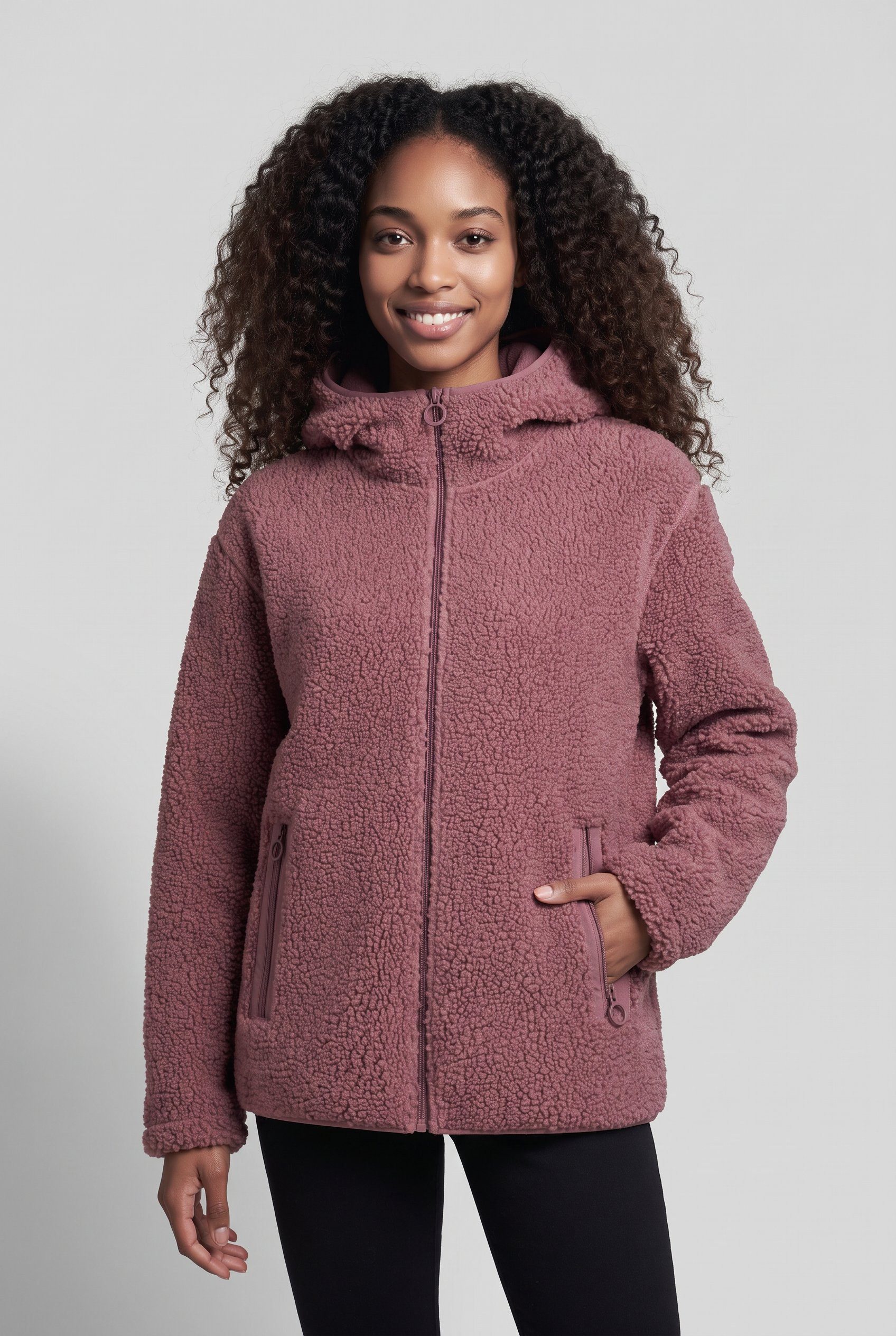 CMP Kapuzenfleecejacke WOMAN JACKET FIX HOOD mit Kapuze, sportlicher Stil, atmungsaktiv, wärmend