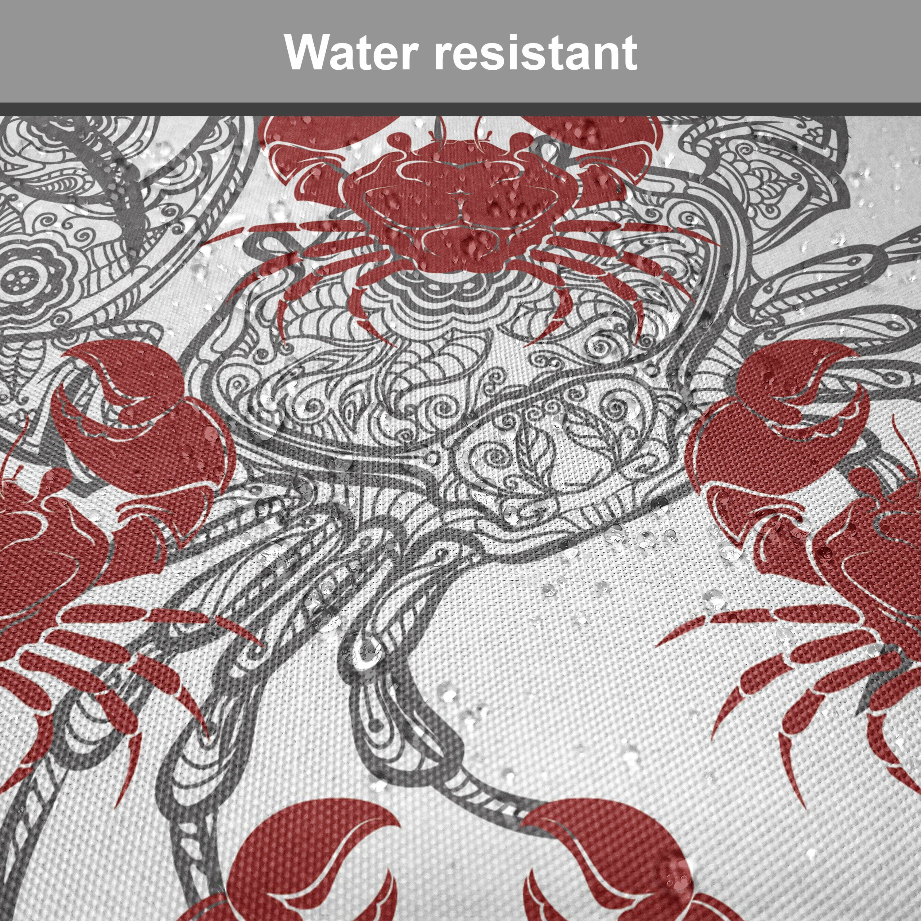 für Küchensitze, Abakuhaus von Illustration wasserfestes Meerestier Riemen Stuhlkissen Kissen Dekoratives mit Crab