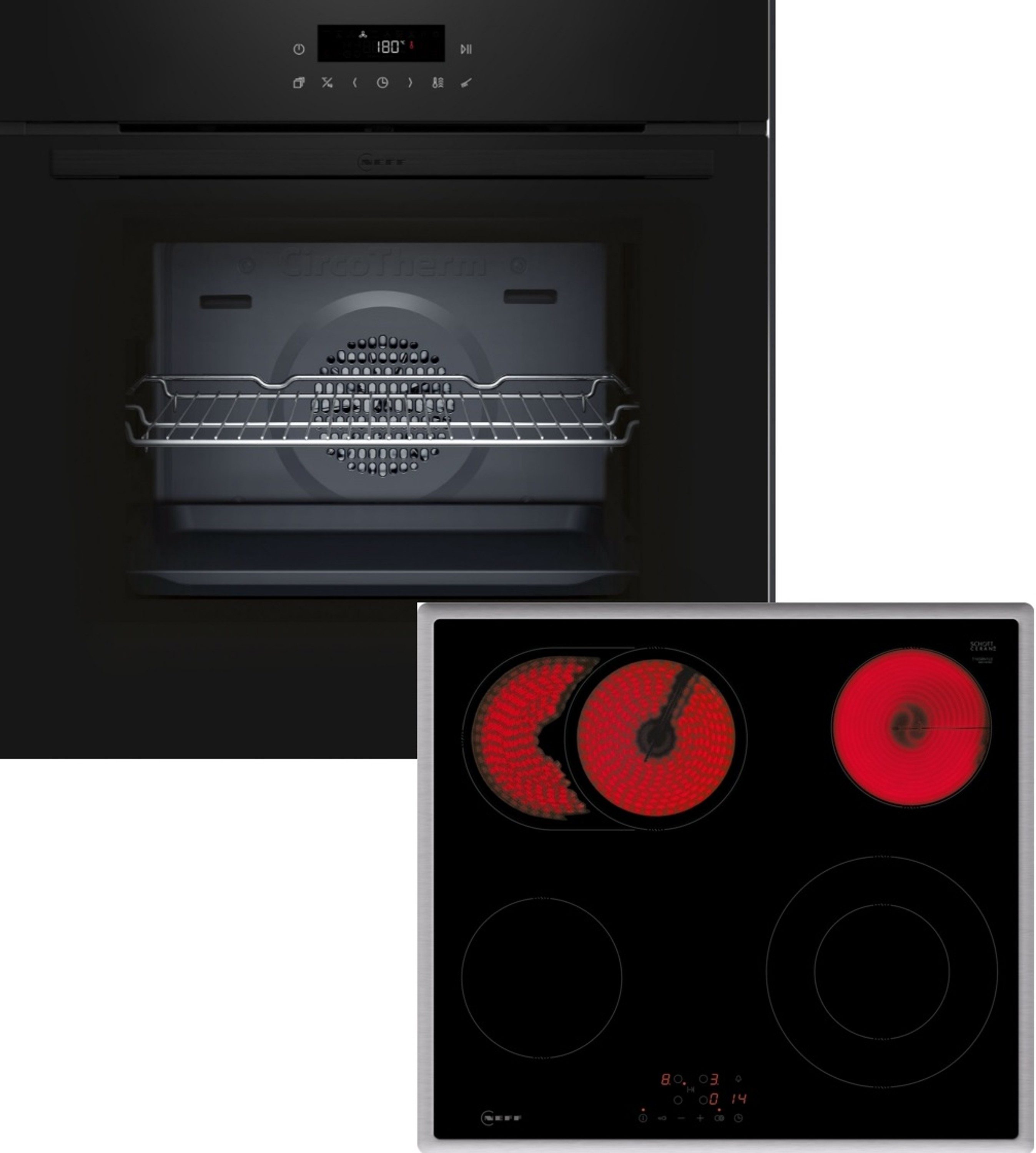 NEFF Backofen-Set N 30 B2CCJ7AK3, mit nachrüstbar, Automatik-Programme, Halogenleuchte