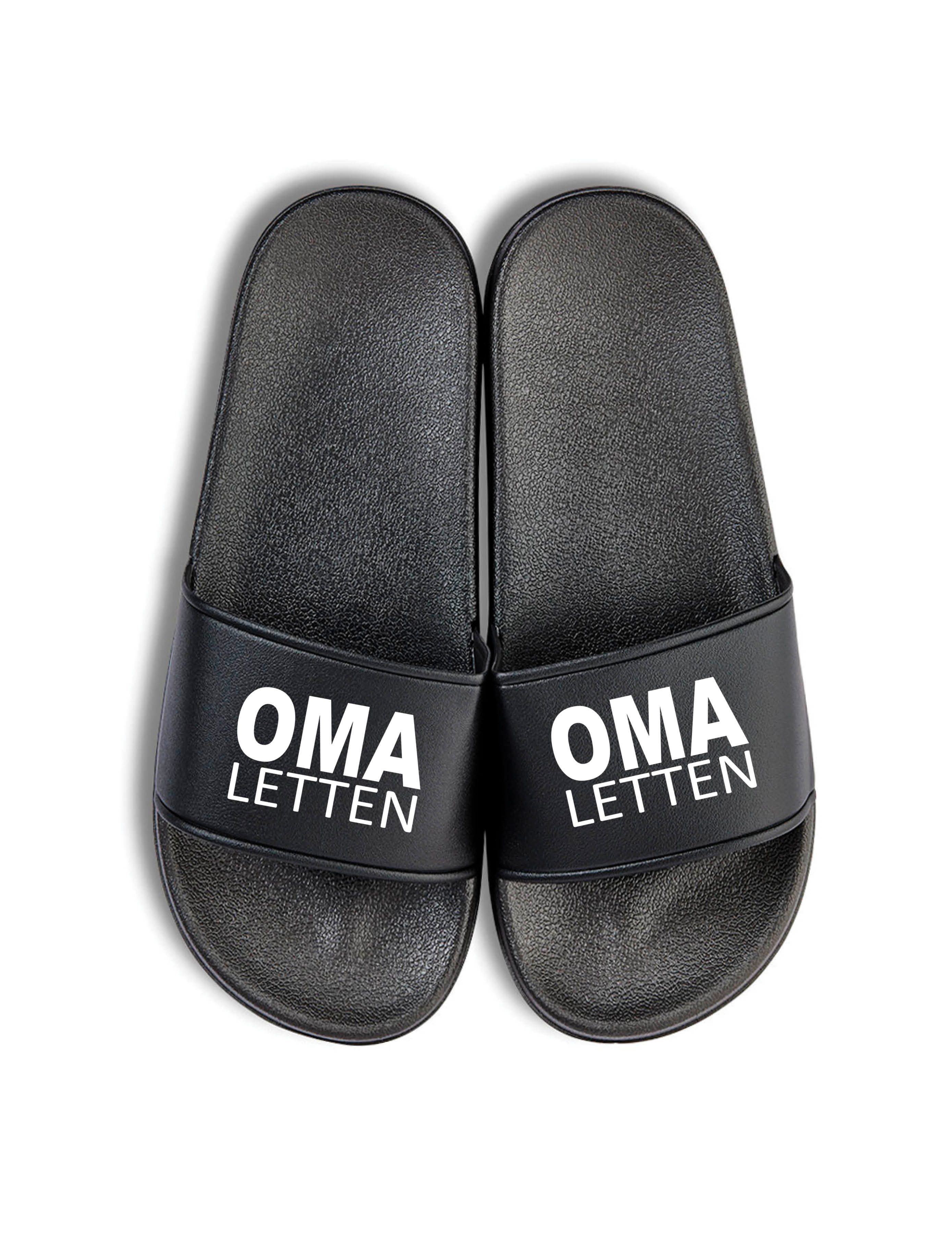 Youth Designz Herren Damen Badelatschen "Oma Letten" Fun-Print lustig Geschenk Badeschuh mit witzigen Aufdruck für Männer und Frauen