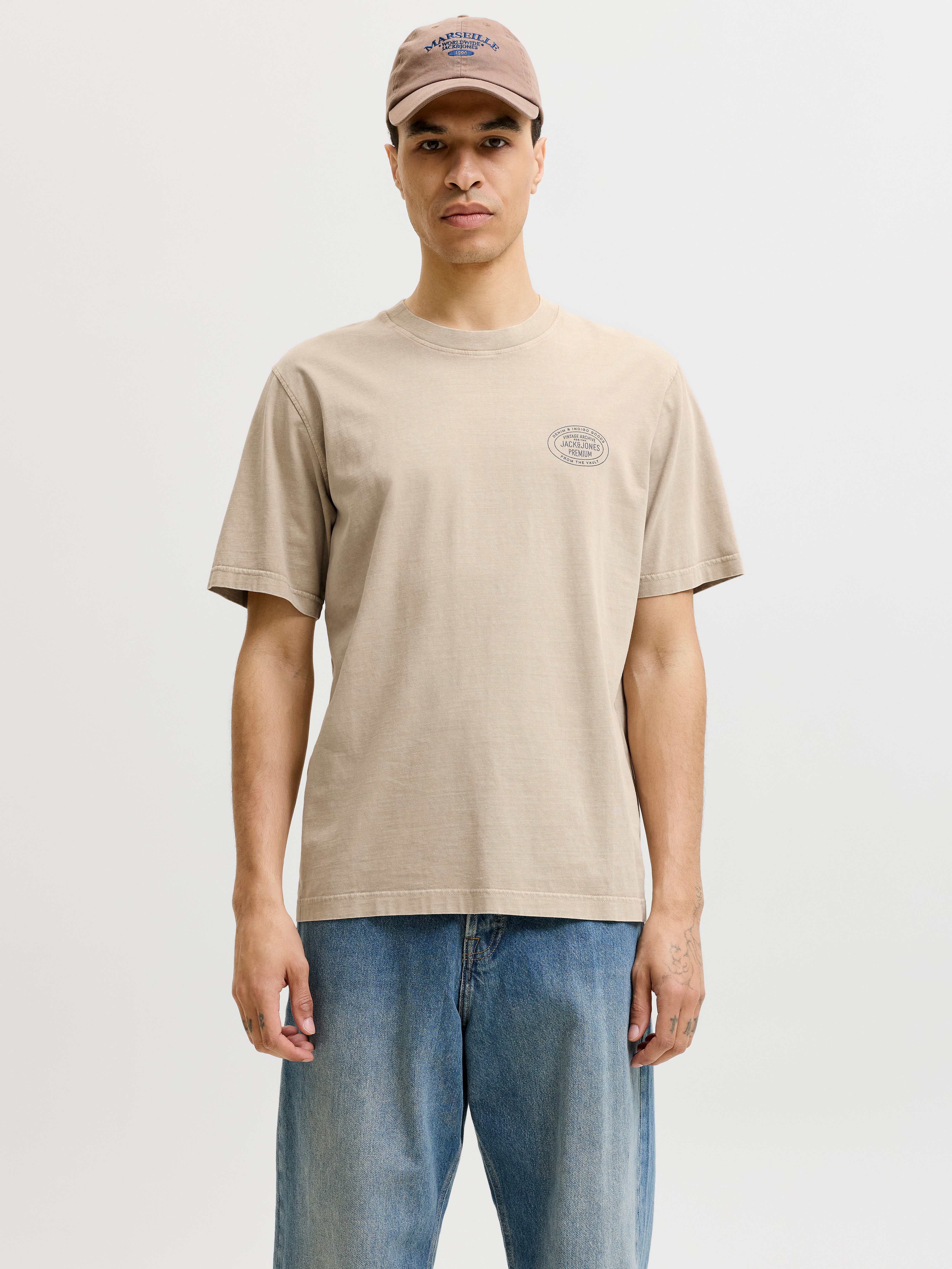 Jack & Jones T-Shirt JPRBLUFELIX SS TEE mit Logo Print