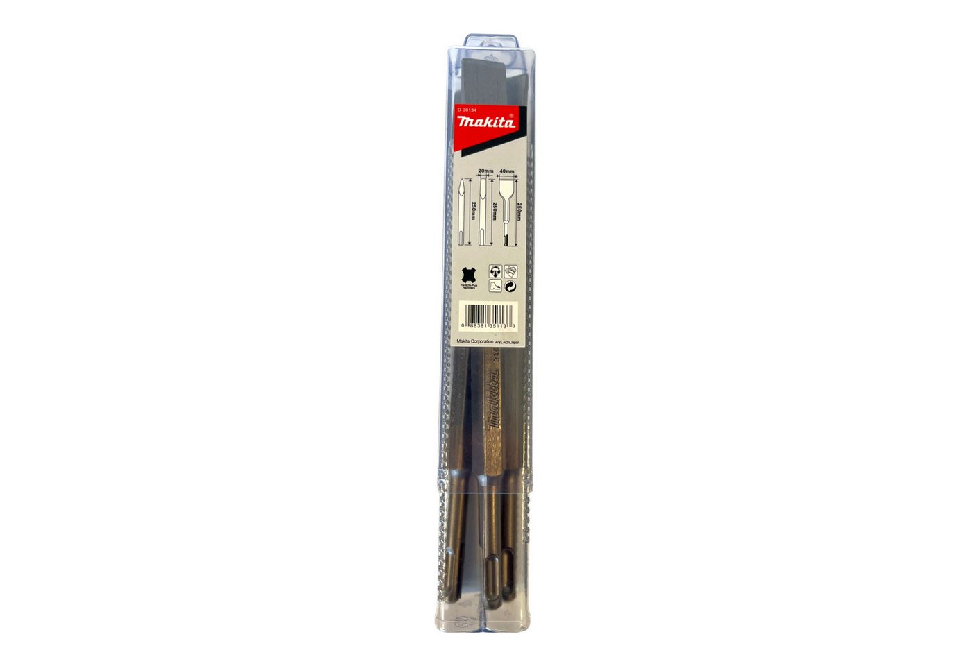 Thumbnail - Makita Bohrer- und Bit-Set Makita D-30134 Meißel Set SDS plus 250 mm Länge 3-teilige