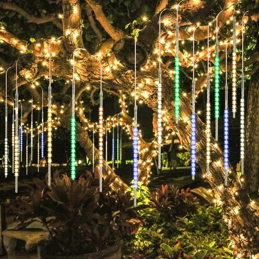 Lichterkette,50cm,8 288-flammig, LED Garten LED-Lichterkette Weihnachten Wasserdichte Mehrfarbig Rosnek Baum Deko, Rohre, Eiszapfen