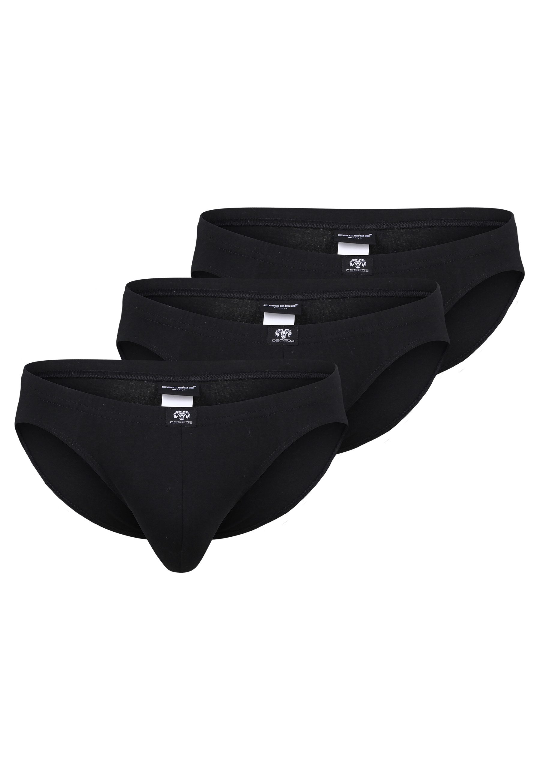 CECEBA Slip CECEBA Herren Slip schwarz uni 3er Pack (3-St)