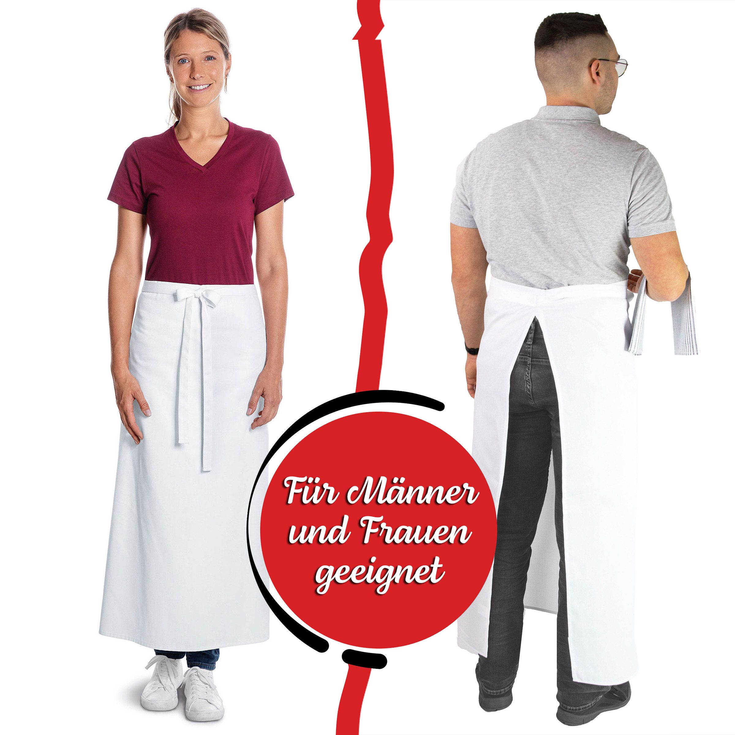 ZOLLNER Kochschürze, (1-tlg), 95 x 100 cm, 65% Polyester, 35% Baumwolle, vom Hotelwäschespezialisten