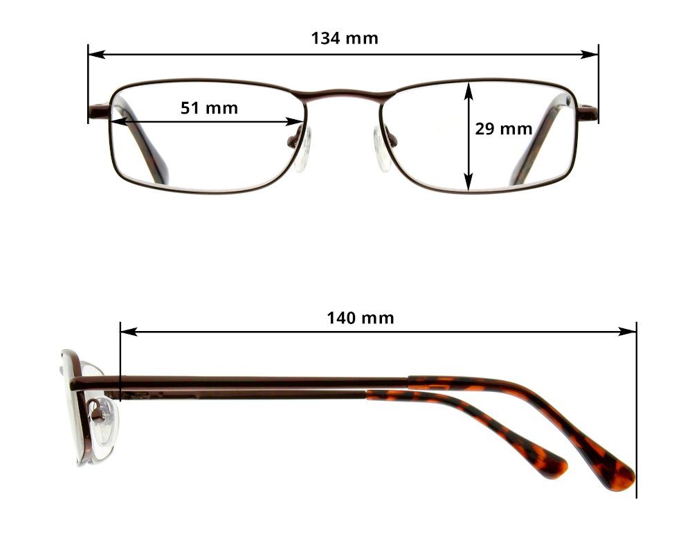 UrbanSky Lesebrille Jim, 4er-Pack - verschiedene Stärken