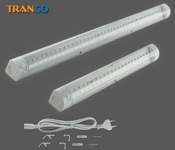 TRANGO LED Unterbauleuchte, 2460 LED Unterbaulampe *Moon* Lichtleiste, Küchen Unterbauleuchte 330mm lang 3,6 Watt 230V inkl. ON/Off Schalter 4500K Neutralweiß Led Leiste, Aufbauleuchte, Schrankbeleuchtung, Unterbauleiste