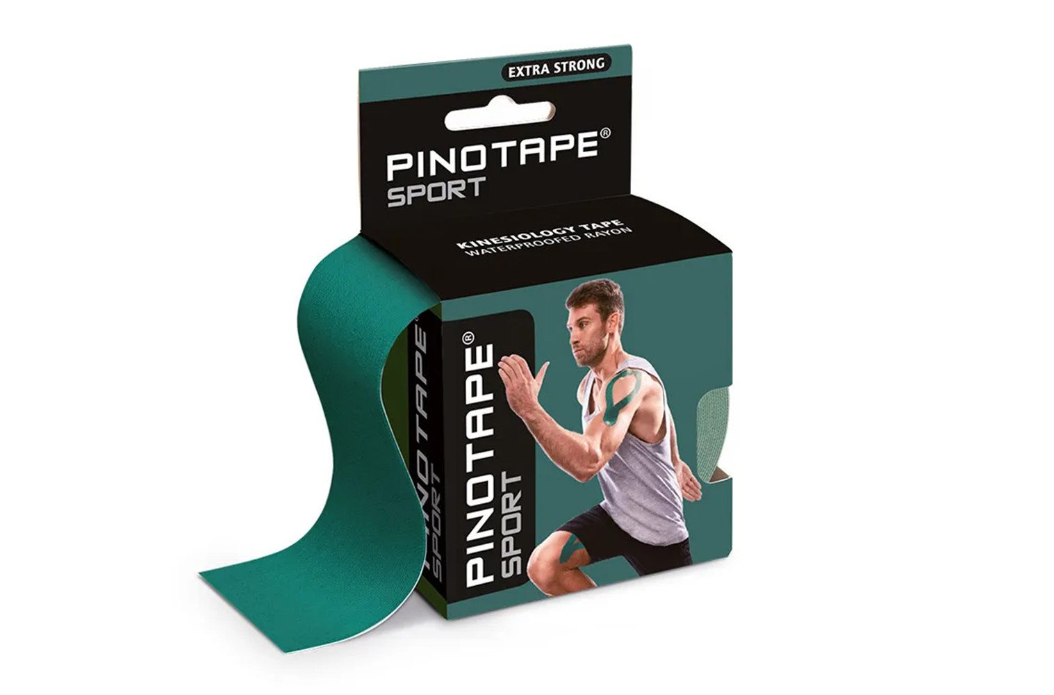 Pino Kinesiologie-Tape Pinotape Sport Kinesiologie Tape Green Dunkelgrün 5 cm x 5 m (1-St)
