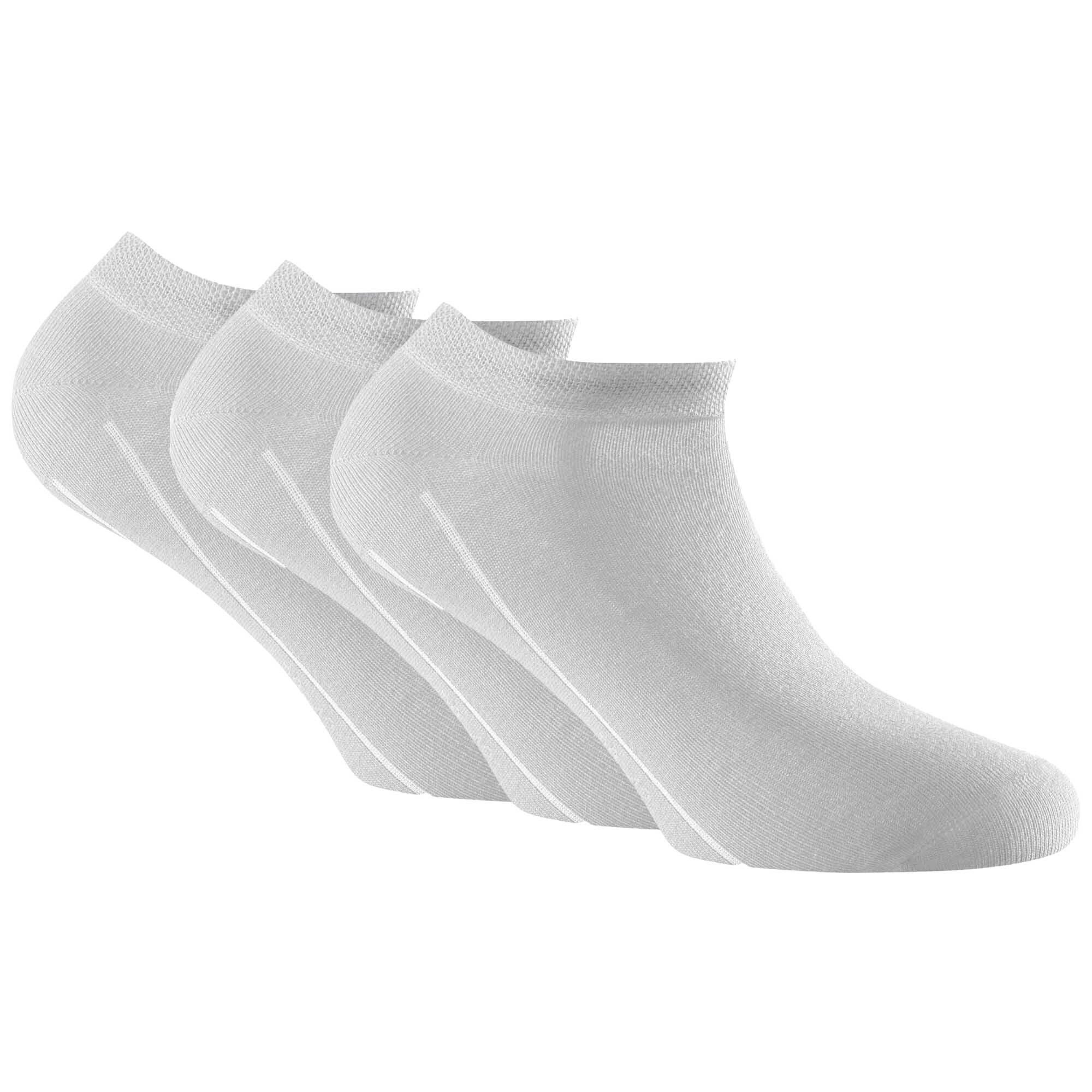 Weiß Bambus Sneaker Socken, Pack 3er - Socks Sneakersocken Unisex Rohner