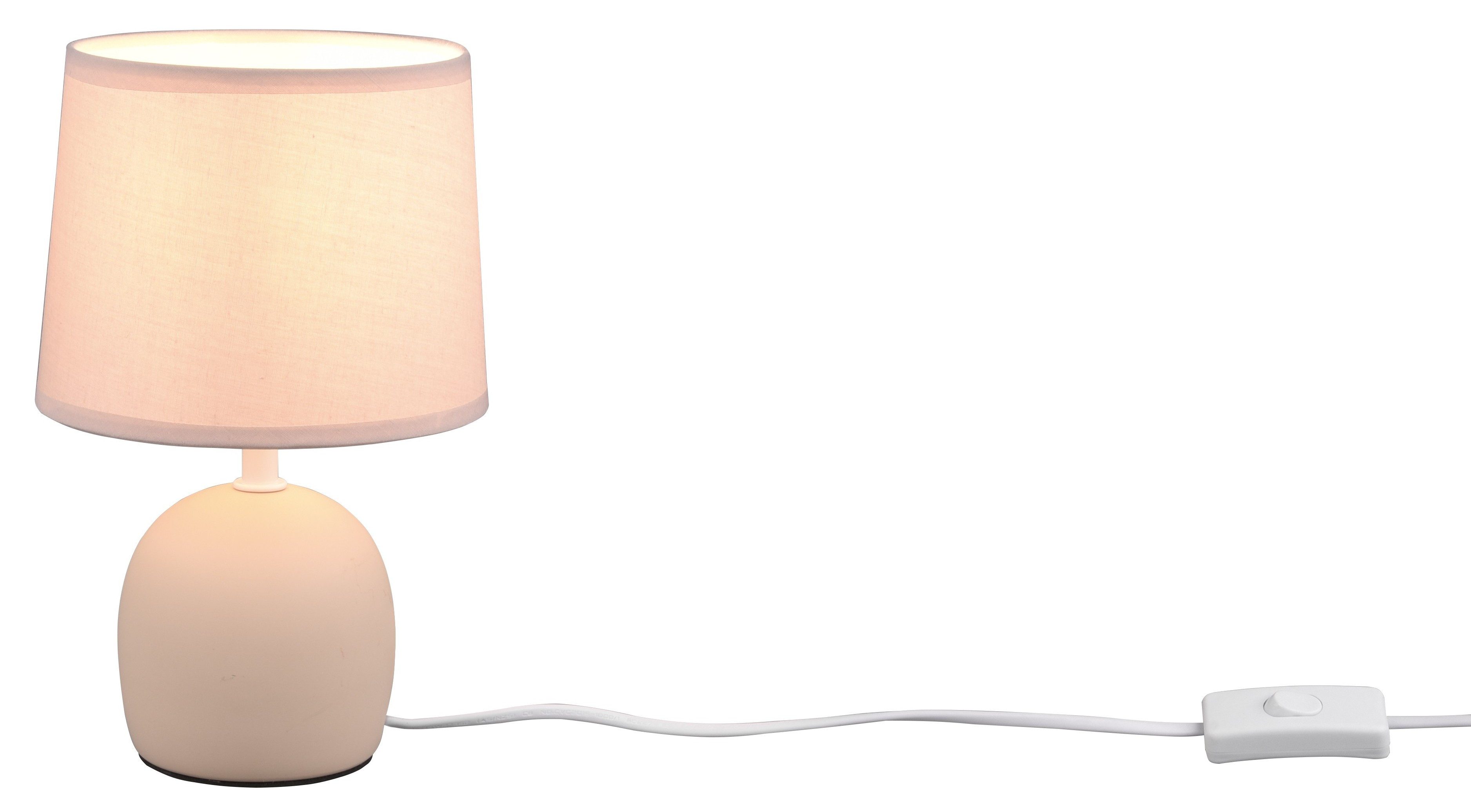 Reality Leuchten Tischleuchte MALU, Ein-/Ausschalter, ohne Leuchtmittel, E14-Leuchtmittel frei wählbar, Höhe 26 cm, Ø 16cm, mit Schnurschalter