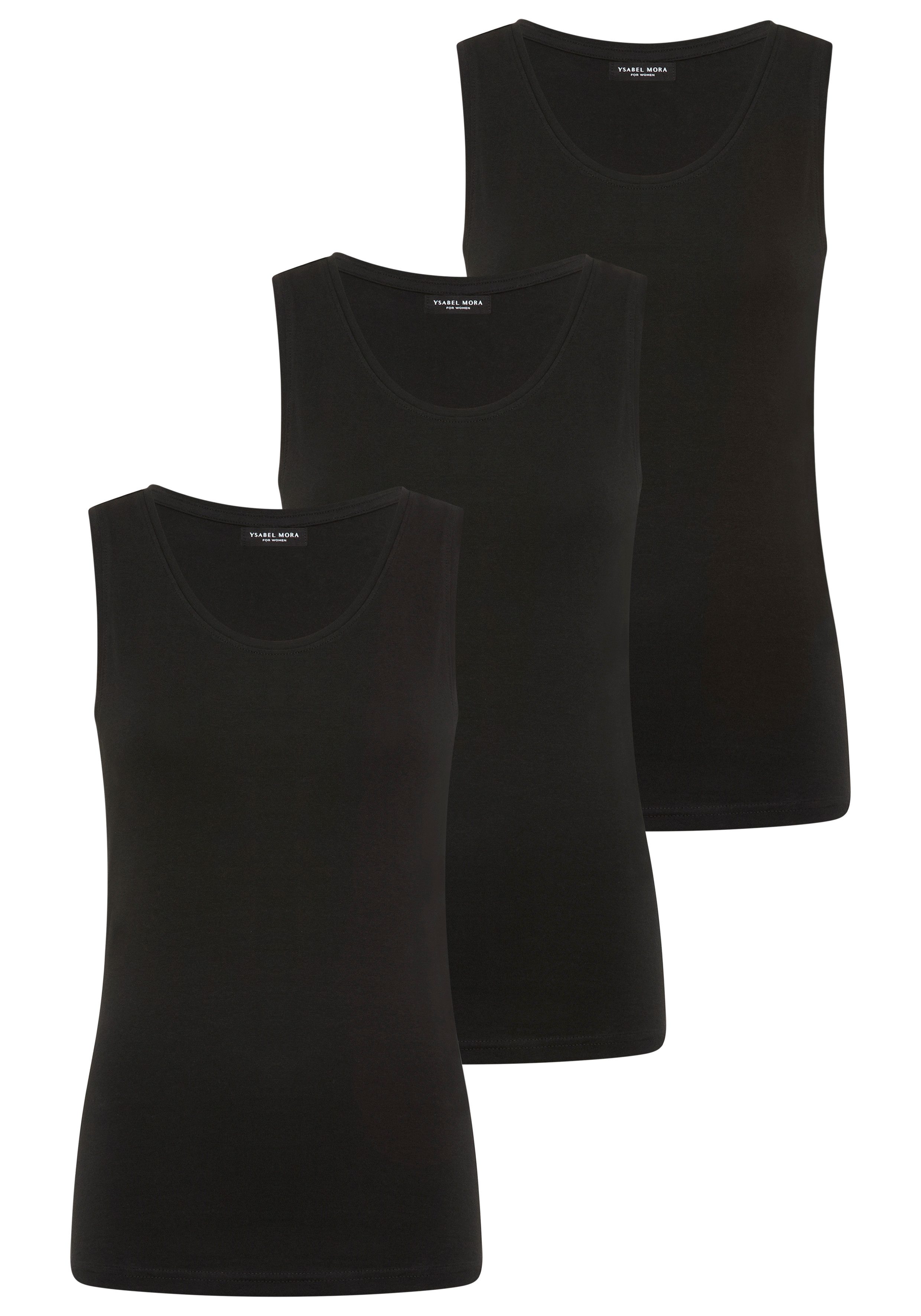YSABEL MORA Tanktop (3er Pack) breite Träger, weich, elastisch, Baumwollmix günstig online kaufen