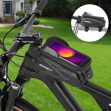 CALIYO Fahrradtasche wasserdichte Fahrrad Handyhalterung,Fahrrad Rahmentasche, mit Regenschutz für Handy unter 7,2''