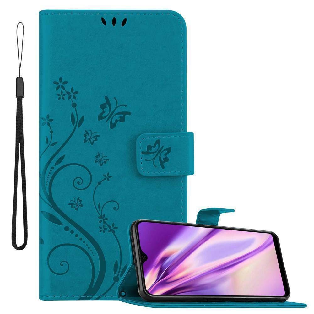 Cadorabo Handyhülle für Samsung Galaxy A40 Hülle im Blumen Design Samsung Galaxy A40, Hülle Schutzhülle Blumen Flower mit Standfunktion Kartenfach Magnet