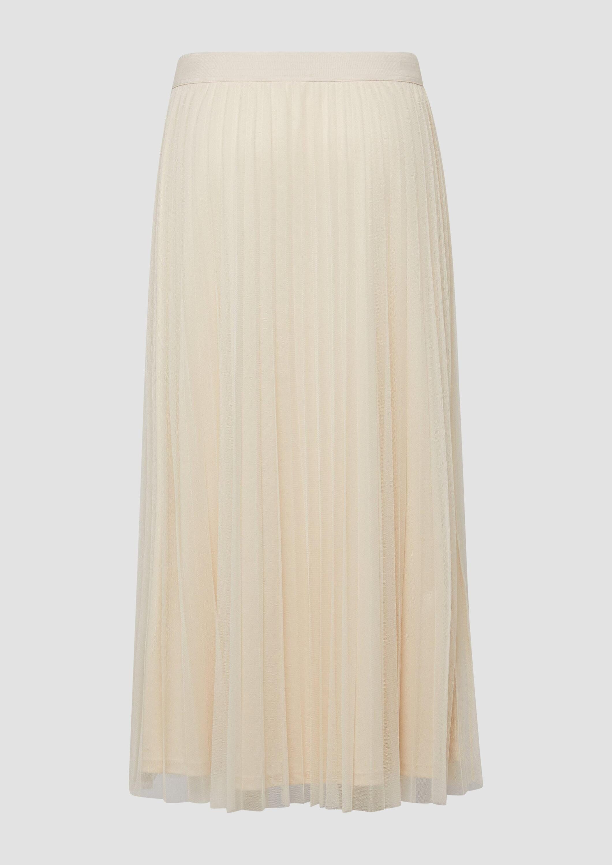 s.Oliver Midirock Rock Plissierter Midi-Meshrock mit Jerseyfutter