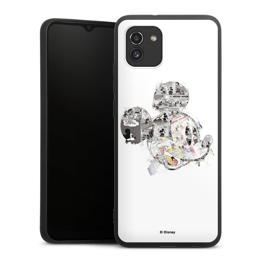 DeinDesign Handyhülle Mickey Mouse Offizielles Lizenzprodukt Disney Mickey Mouse - Collage, Samsung Galaxy A03 Silikon Hülle Premium Case Handy Schutzhülle