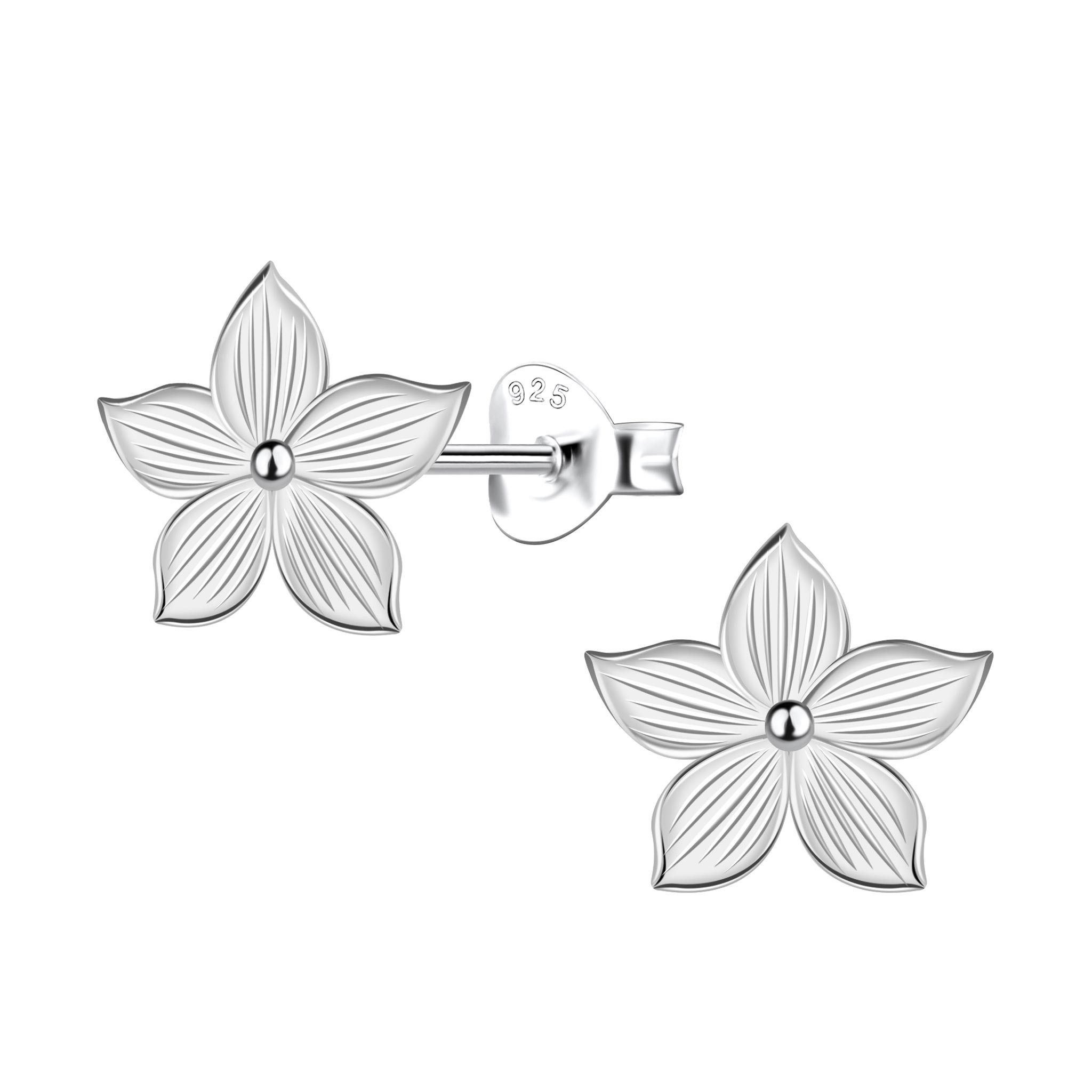 Order & Smile Schmuck Paar Ohrstecker Ohrringe Stecker Blumen Silber 925