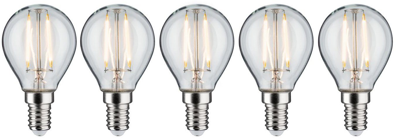 LED-Filament 5er Pack 4,8W Tropfen E14 klar dimmbar 2700K