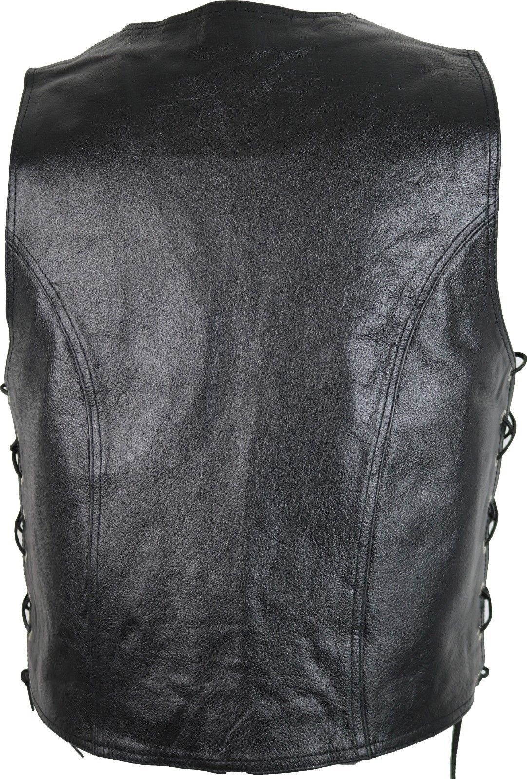 MDM Lederweste Conchos Chopper Lederweste in schwarz Western Lederweste günstig online kaufen